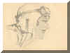 Thumbnail image of my father's girl in flying helmet drawing. Click here for a larger image that will open a new window. 