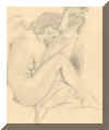 Thumbnail image of my father's girl with dog drawing. Click here for a larger image that will open a new window. 