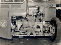 Small image of Routemaster RM3 under construction. Click here for a larger image that will open a new window. engine_and_front_suspension.jpg (83328 bytes)