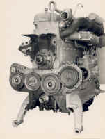 Small image of Routemaster RM3 under construction. Click here for a larger image that will open a new window. engine_with_timing_cover_removed.jpg (67921 bytes)